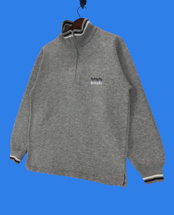 人気海外ブランドアイテム｜ファッション通販 90s Vintage Bitch Sweatshirt Logo Small Zip Half Skateboard トップス