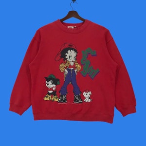 Vintage 90s Betty Boop Cartoon Character Sweatshirt Pullover Jumper Medium Size Vintage Sweatshirt.