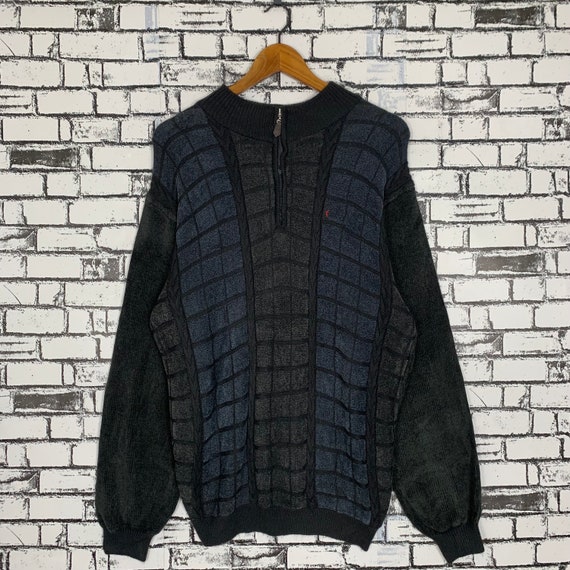 Vintage Kansai Yamamoto Half Zip Knitwear Pullover Japanese 