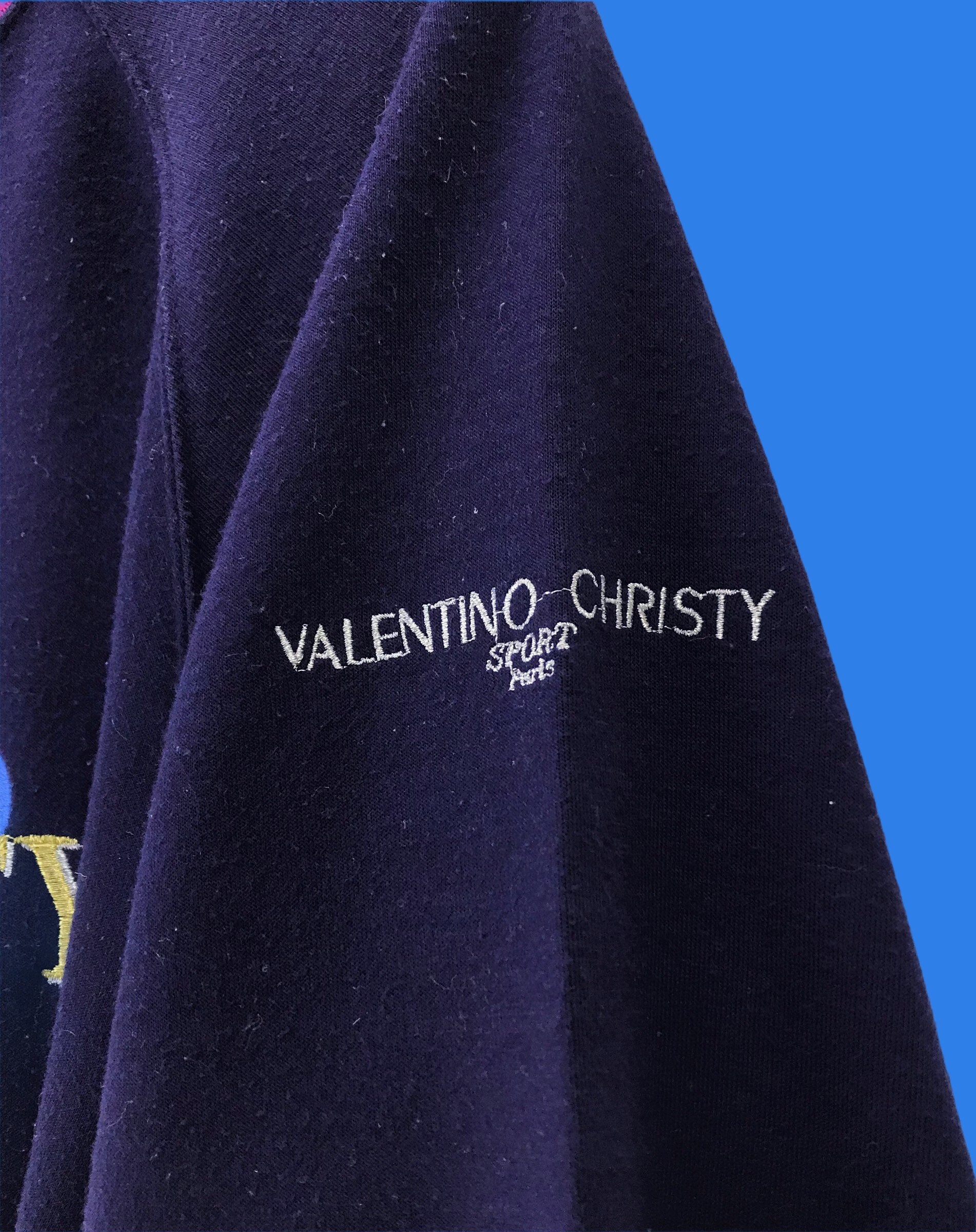 Vintage 90s Valentino Christy Sweatshirt: Designer Embroidery 