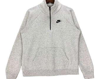 Nike Sweatshirt Half-Zip klein Logo Nike Swoosh Streetwear Fashion Pullover Größe Medium