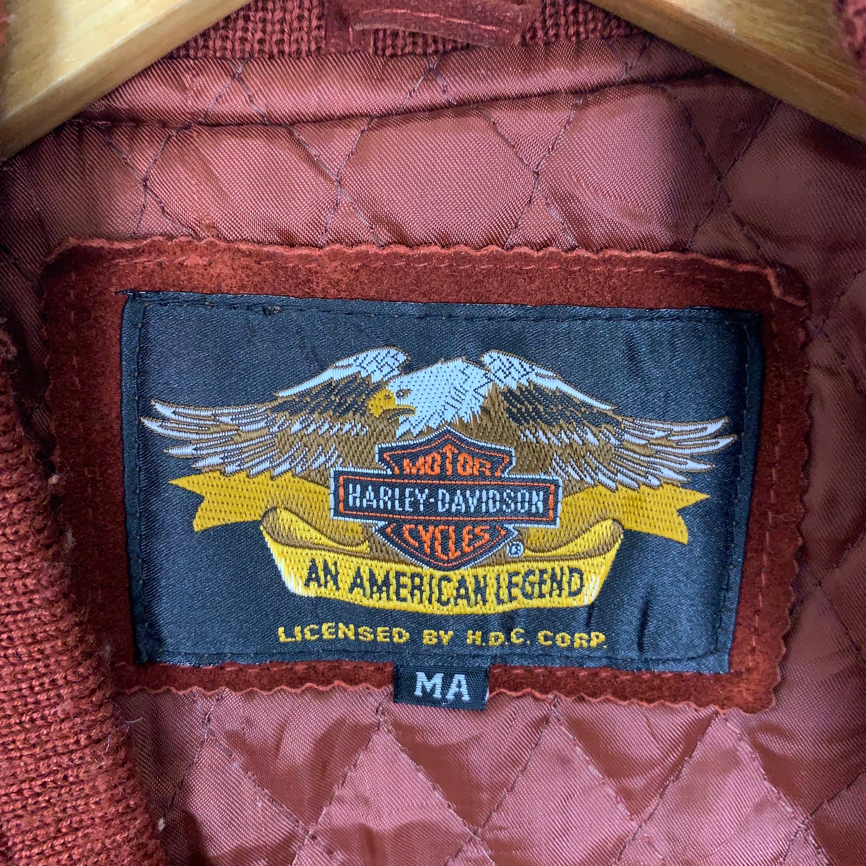 Vintage Harley Davidson Suede Leather Bomber Jacket - Etsy Canada