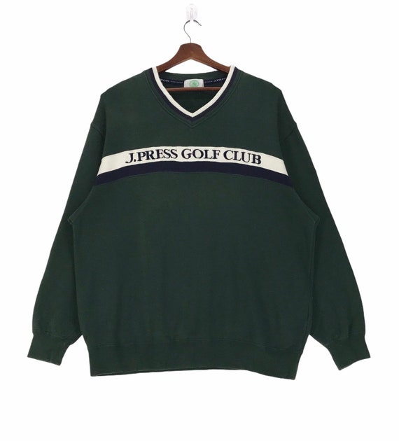 J.Press, Vintage J.Press Golf Club Sweatshirt - V-Neck Sportswear (XLarge)