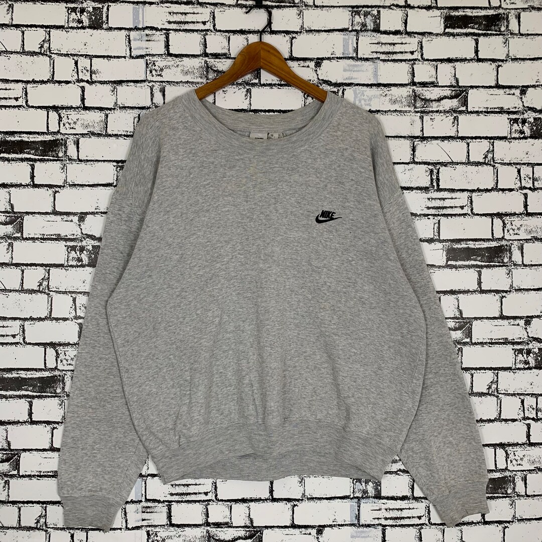 90'S Nike One Point Logo Sweatshirt, Men's M Size, Vintage cotton gray type Vintage Second Hand