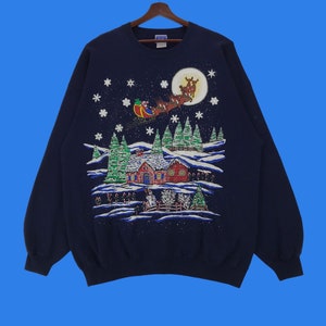 Vintage 90s College Warf Usa Christmas Sweatshirt