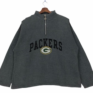 Vintage 90s Green Bay Packers Sweatshirt Embroidery Spellout Green Bay Packers Professional American Football Team Pullover Size Large.