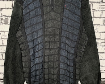 Vintage Kansai Yamamoto Half Zip Knit Pullover - Japanese Designer 