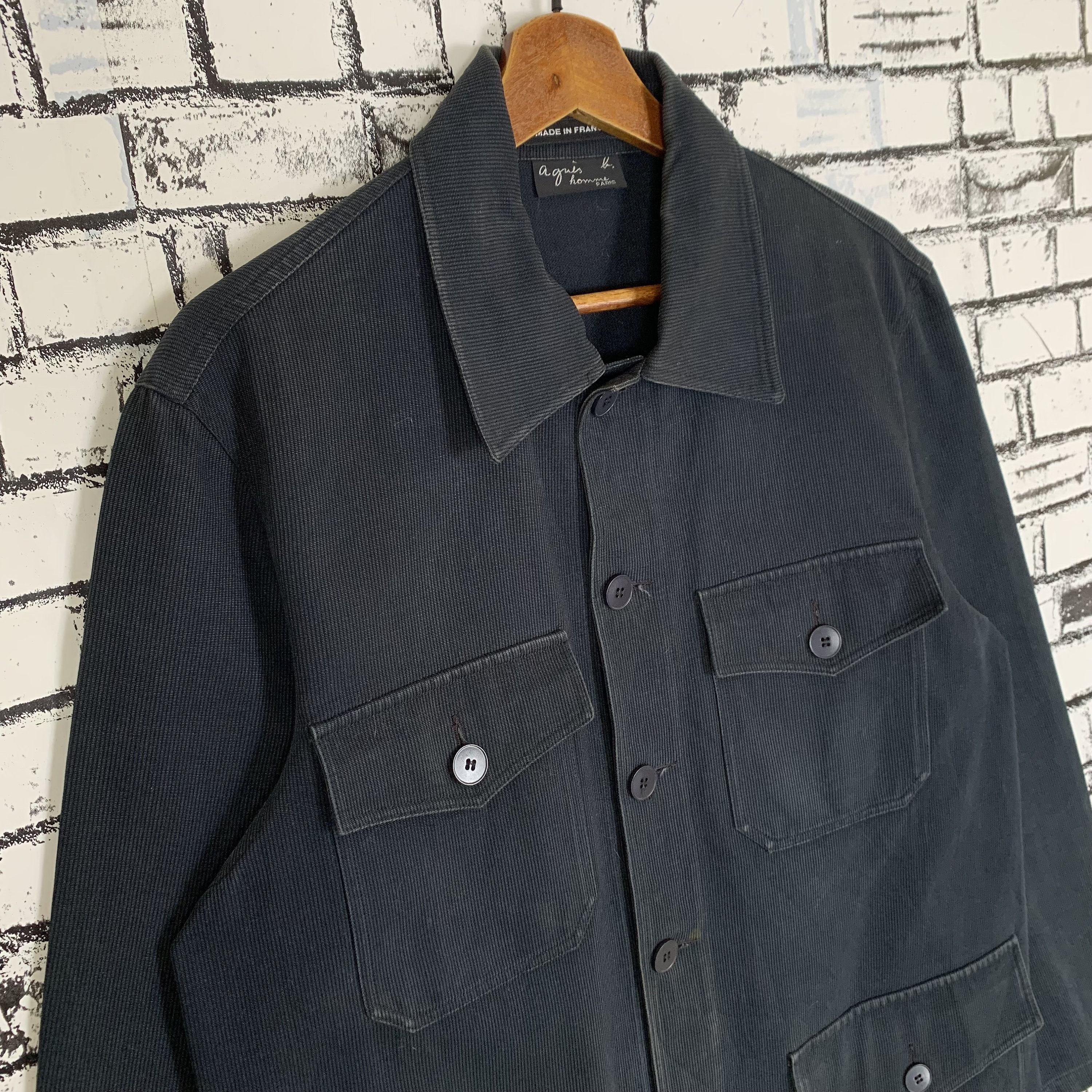 agnes.b　French Work Jacket black cotton men's jacket agnès b. x Dolmen