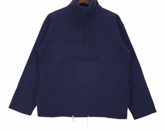 Vintage Adidas Half Zip Sweatshirt: Bestickter Pullover (XLarge)