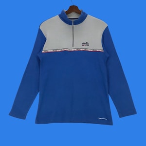 Vintage Ellesse Half Zip Small Logo Sweatshirt Ellesse Sportwear Pullover Large Size Vintage Sweatshirt.