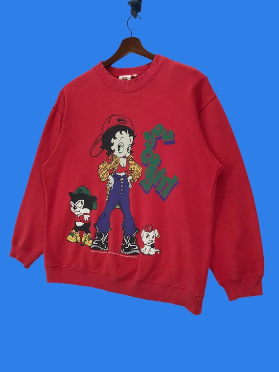 トップス Betty Boop vintage sweat made in japan Vintage 90s Betty Boop Rainbow Sweatshirt Heart M Freeze