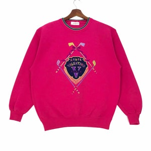 Vintage 90s Andre Valentino Paris Sweatshirt Embroidery Logo Andre Valentino Pullover Size Medium.