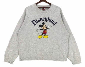 Vintage 90s Mickey Mouse Disneyland Sweatshirt Spellout Disney Mickey Mouse Cartoon Pullover Jumper XLarge Size Vintage Sweatshirt.