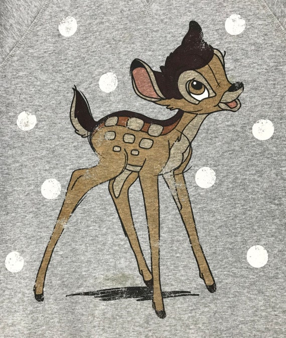 Vintage Walt Disney Bambi Sweatshirt Crewneck Crop Top Sweatshirt
