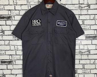 【希少】USA製 Dickies work shirt / Dead Stock Deadstock 1980s Dickies Button Down Work Shirt Causal Workwear