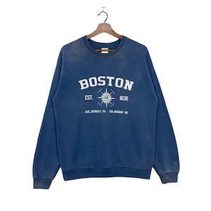 Felpa girocollo Boston Est 1630 Pullover taglia media.