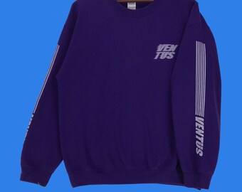 Vintage Ventus Graphic Sweatshirt - Purple Crewneck Pullover (Large)