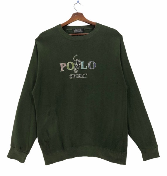 Vintage 90s Polo Spirit Sweatshirt Spellout Polo Spirit Pullover Size Medium. Etsy New Zealand