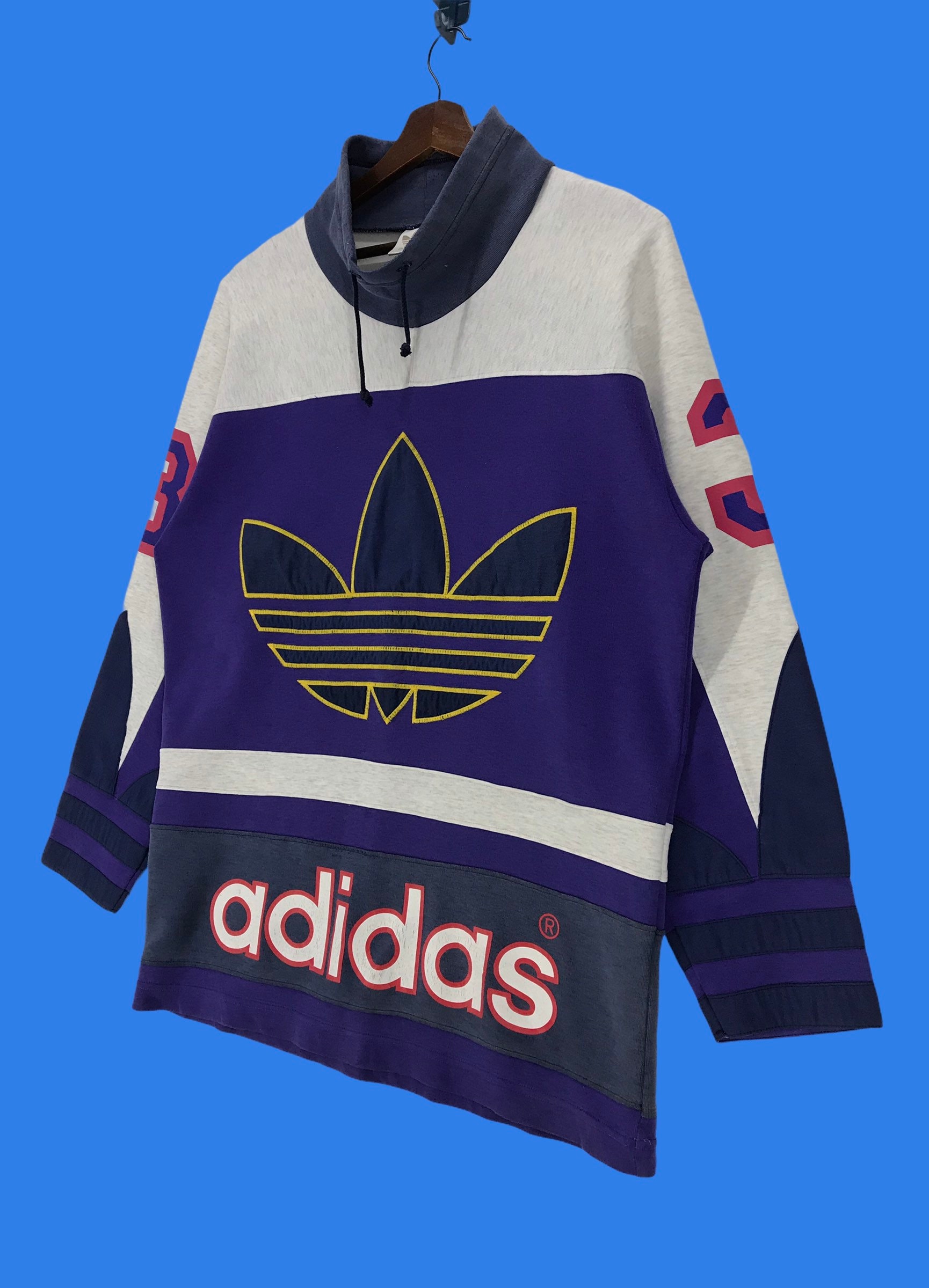 Vintage 90s Adidas Embroidery Big Logo Swearshirt Spellout Vintage 90s Adidas Embroidery Big Logo Swearshirt Spellout