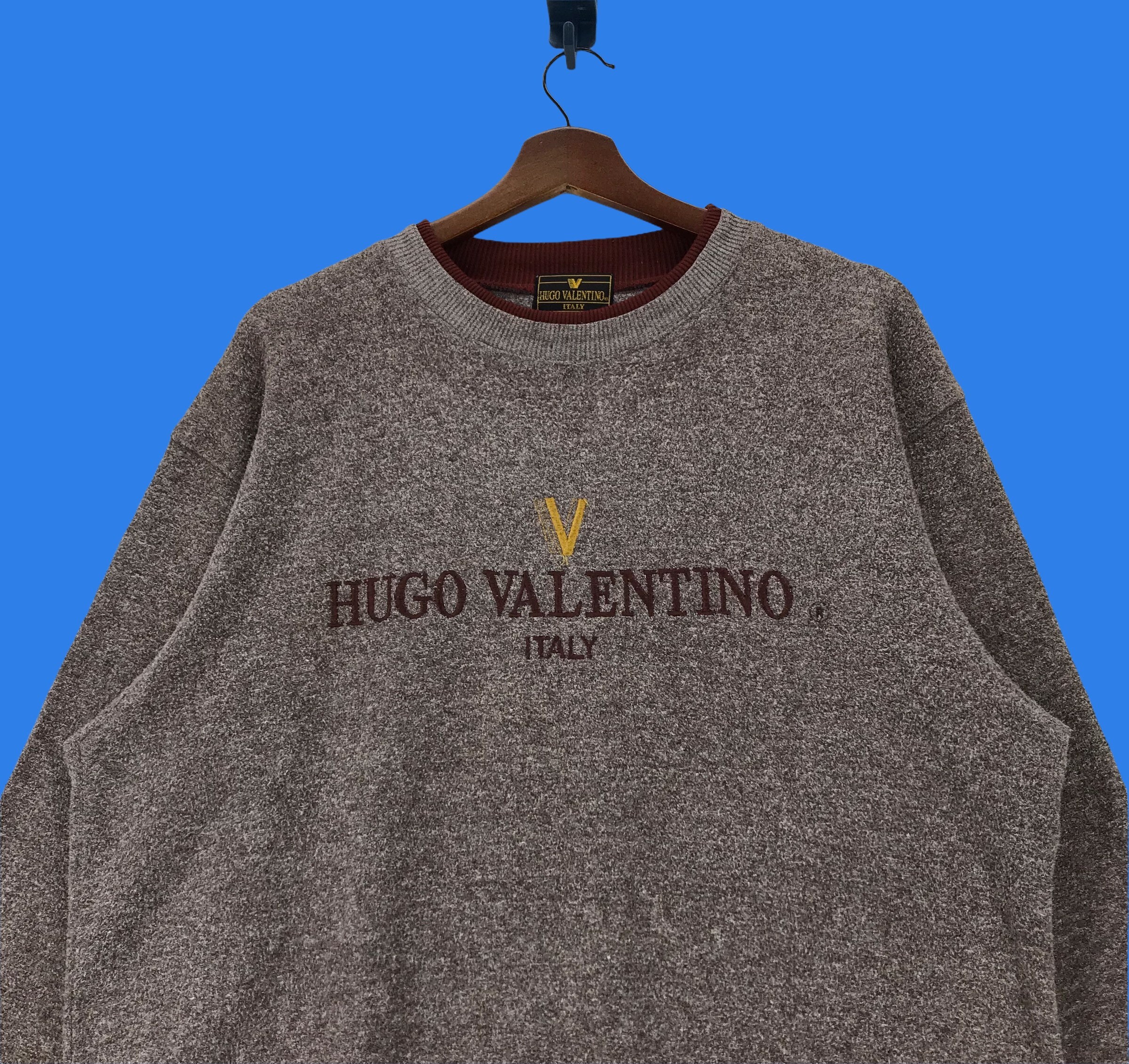 Vintage 90s Hugo Valentino Italy Sweatshirt - Embroidered Designer