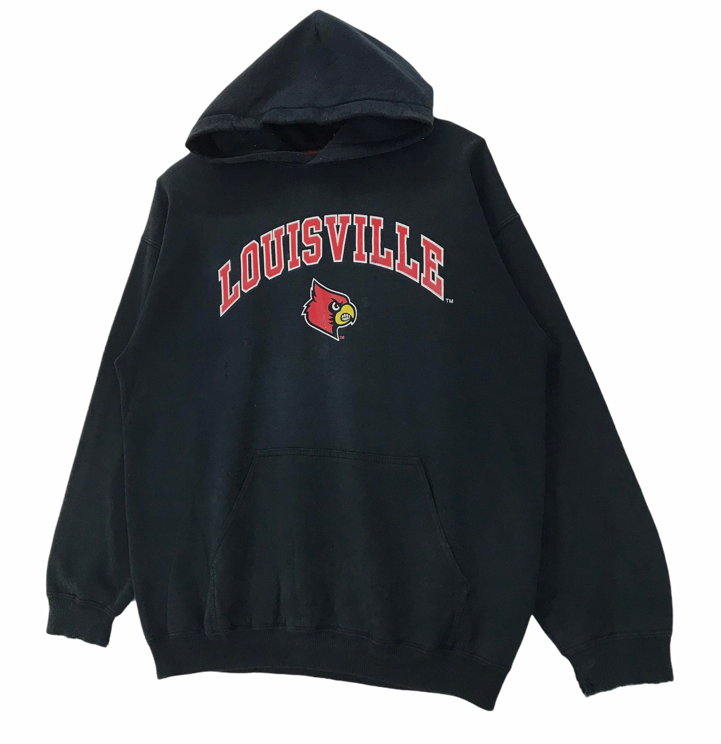 Vintage Louisville Cardinals Hoodie Sweatshirt Big Logo 