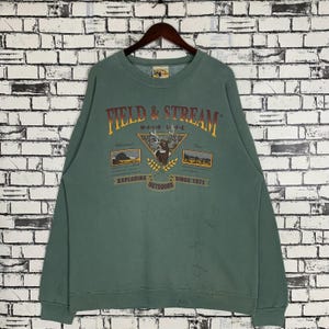Vintage 90s  Field Stream Animal Wild Life Hunting Pullover Sweatshirt Crewneck