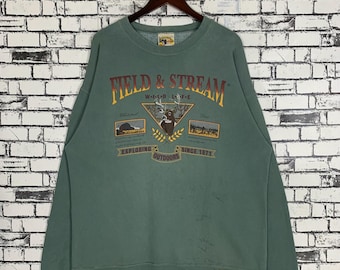 Vintage jaren 90 Field Stream Animal Wild Life Hunting-trui met ronde hals