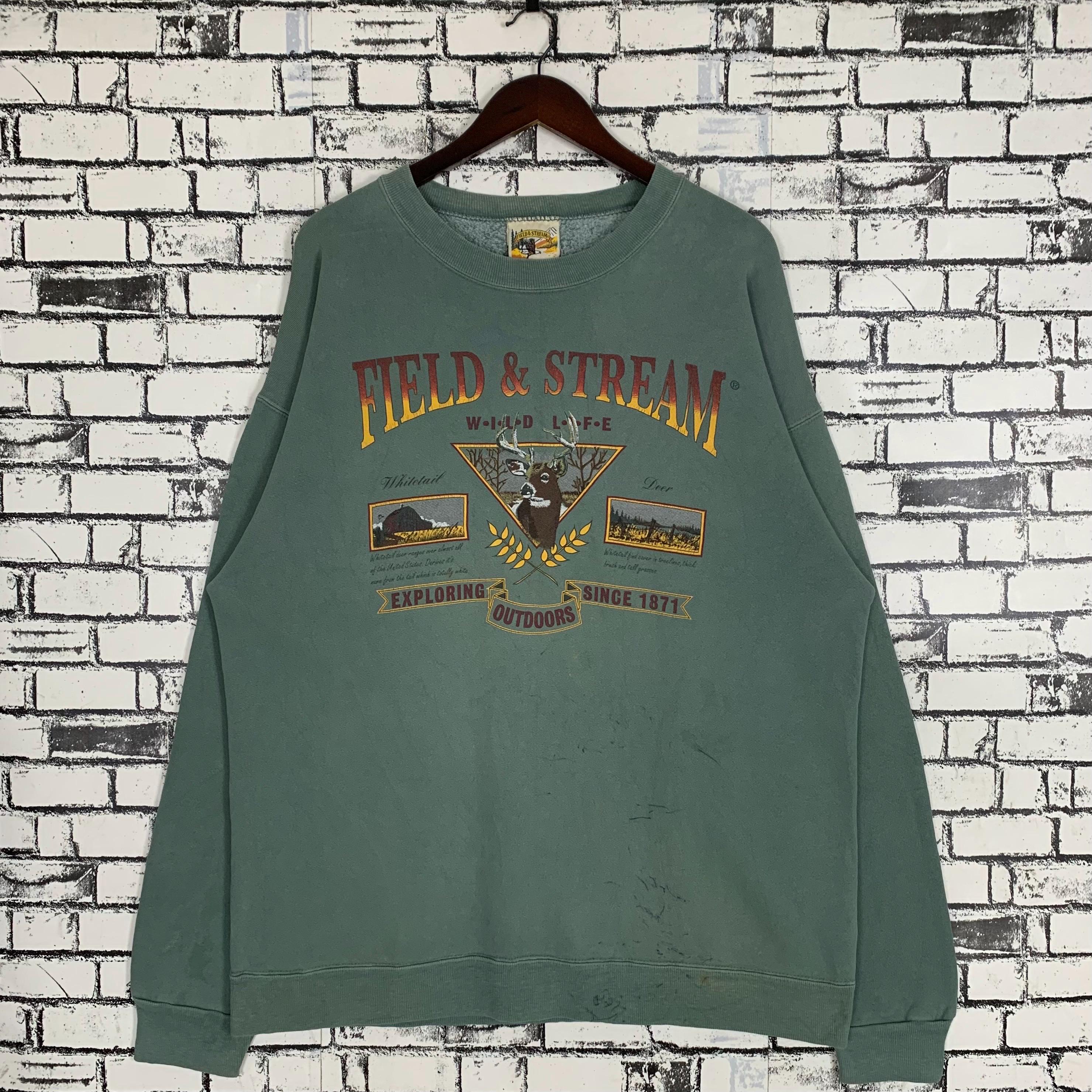 Vintage 90s Field Stream Animal Wild Life Hunting Pullover 