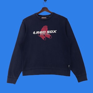 Vintage Boston Red Sox American Professional Baseball Sweatshirt Spellout Boston Red Sox Major League Baseball Small Size Vintage Sweatshirt