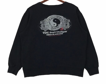 90s T＆C surf boards sweatshirt navy Vintage 90's T&C Surfboard Hawaii Sweatshirt Crewneck