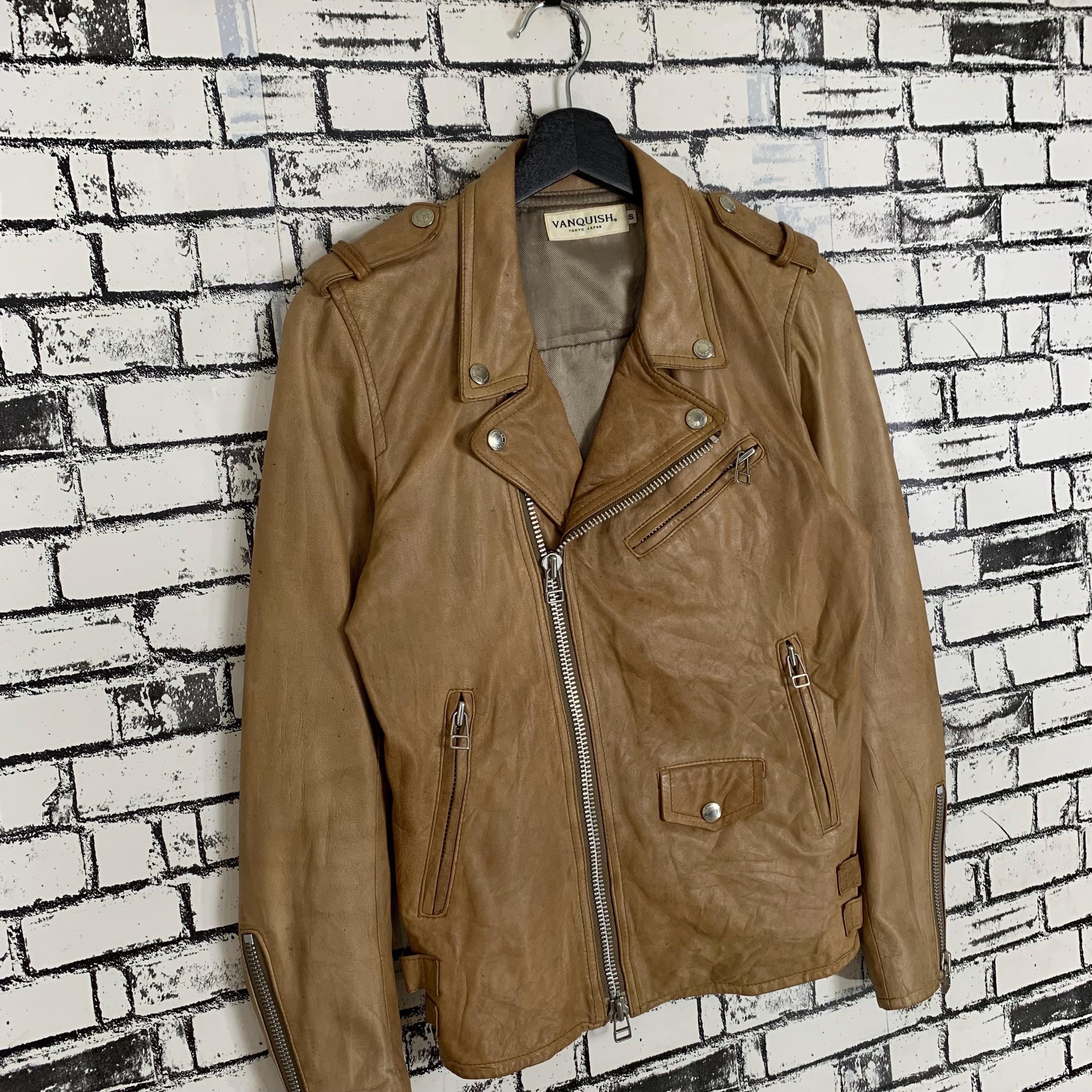 Vintage Vanquish Tokyo Japan Double Collar Leather Jacket Vintage Vanquish Tokyo Japan Double Collar Leather Jacket