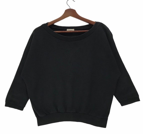 Vintage Yves Saint Laurent Sweatshirt Crop Top Wo… - image 1