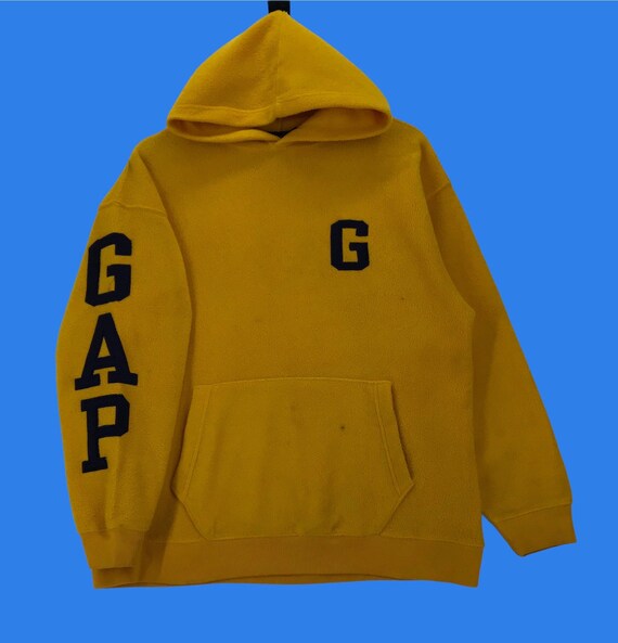 Vintage 90s Gap Fleece Hoodie Sweatshirt Embroide… - image 1