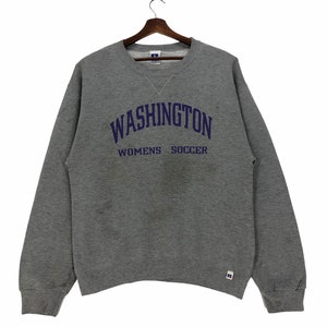 vintage Washington Huskies sweat-shirt de football pour femmes à col rond, pull de l&#39;Université de Washington, taille moyenne.