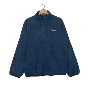 Vintage Columbia Fleece Jacket Half Zip Small Logo Columbia Sportwear Company Outdoor Brand Pullover Size Large.