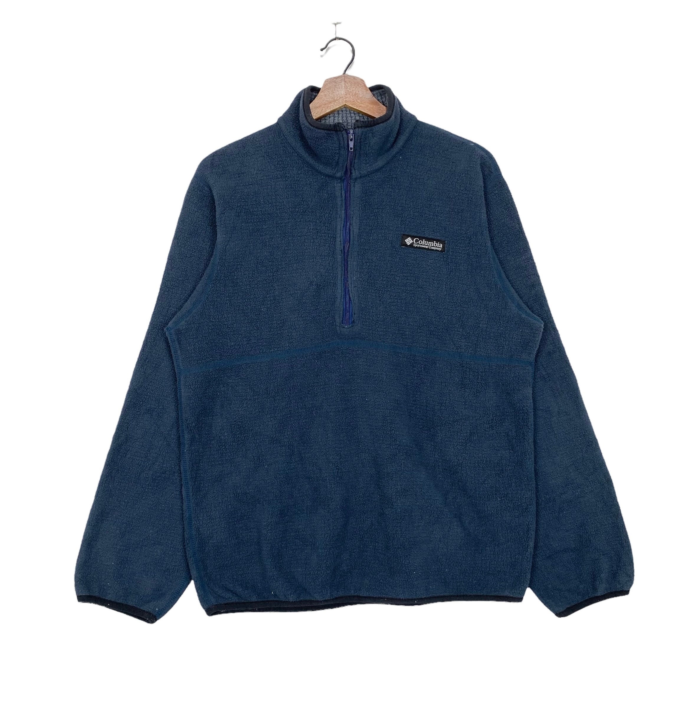 Vintage 90s Columbia 1/2 Zip Fleece Pullover Hooded Jacket USA Made Adult  Small