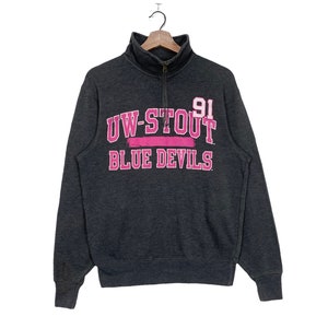 Vintage University Wisconsin Stout Blue Devils Sweatshirt Size Small