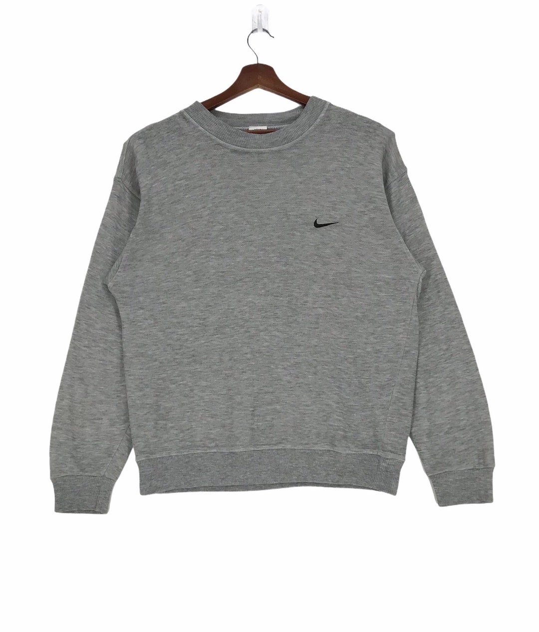 Vintage 90s Nike Sweatshirt: Grey Small Logo Crewneck, Medium - Etsy