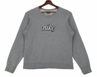 Vintage Nike Sweatshirt, Embroidered Spellout Logo, Small Size