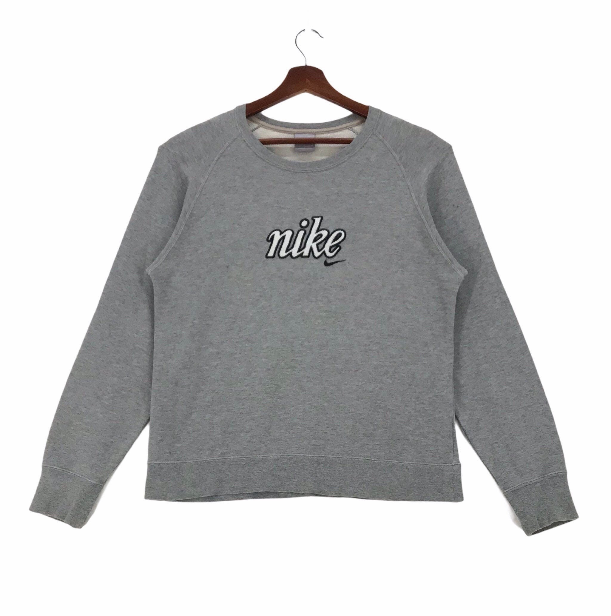 vintage nike embroidered spell out logo sweatshirt