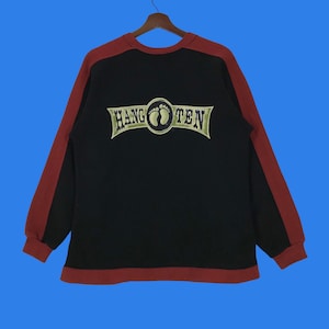 Vintage Hang ten Sweatshirt Spellout hang ten Lifestyle Pullover Jumper Small Size Vintage Sweatshirt.