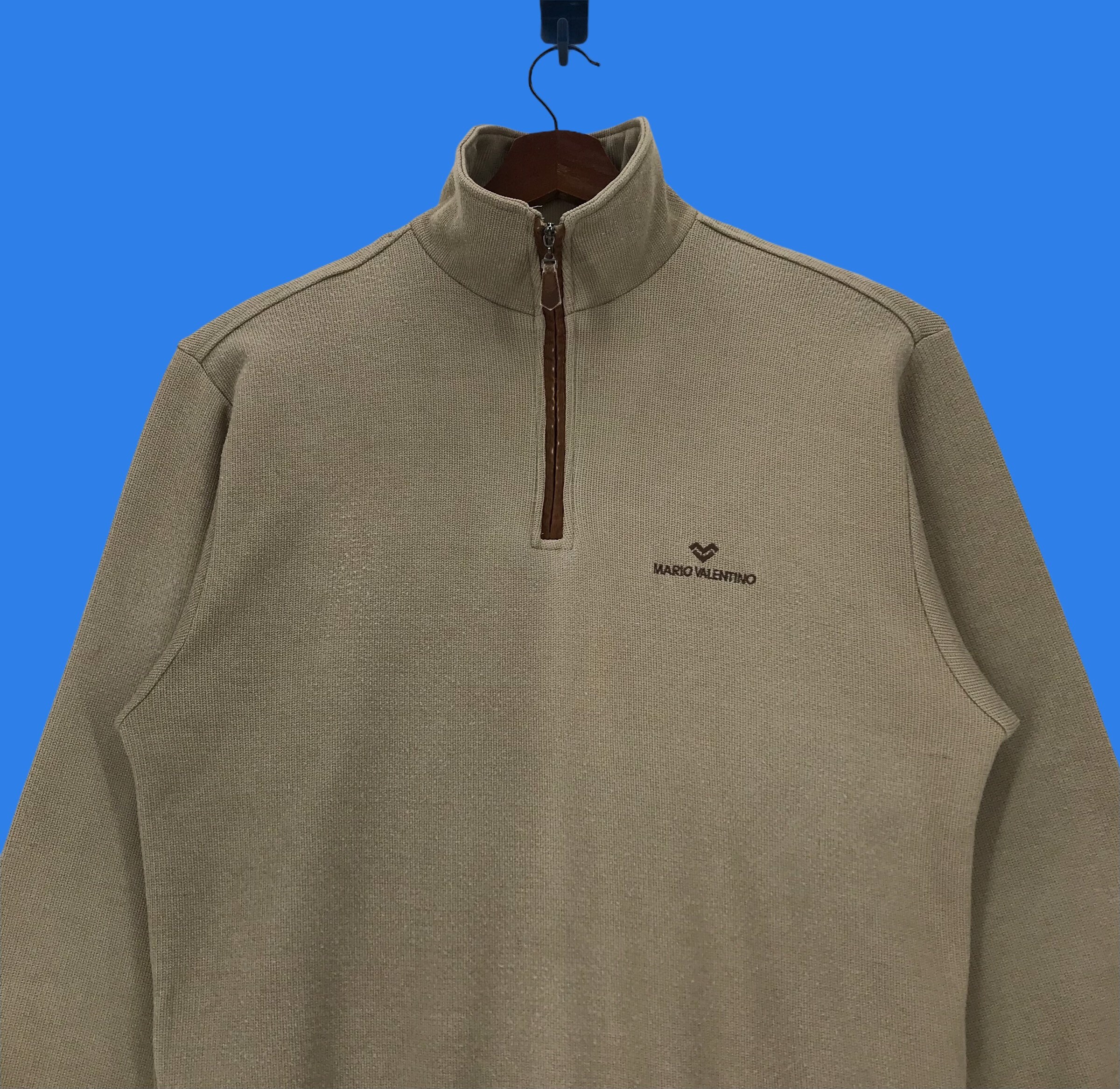 【VALENTINO】1990s Half Jip Logo S/S Knit Vintage LUCIANO VALENTINO Sweatshirt Sweater Pullover Jumper