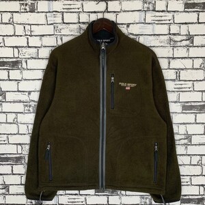 Vintage Polo Sport Ralph Lauren Fleece Pullover Zipper Jacket Size Large