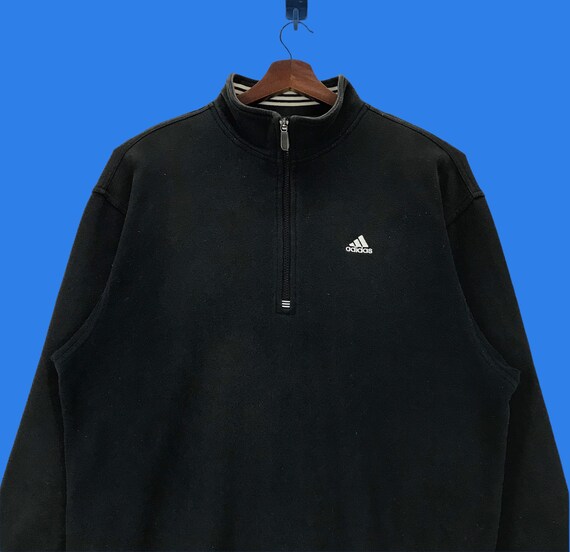 Vintage Adidas Half Zip Sweatshirt Small Logo Lar… - image 3