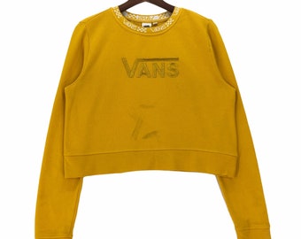 Crop Tops Vans Long Sleeve Yellow Vintage Vans Sweatshirt Crop Top
