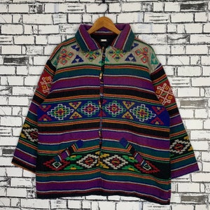 Vintage Aztec Tribal Native Design Coat