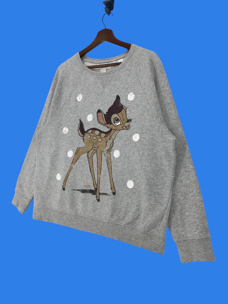 Vintage Walt Disney Bambi Sweatshirt Crewneck Crop Top Sweatshirt