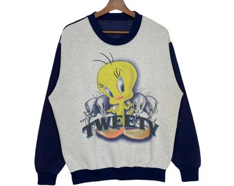 T-shirt Vintage 90s Looney Tunes – Tweety Bird – Homme Taille M – Bleu