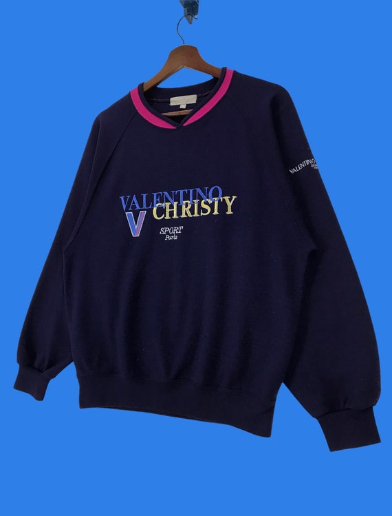 Vintage 90s  Valentino Christy Sweatshirt Embroid… - image 2