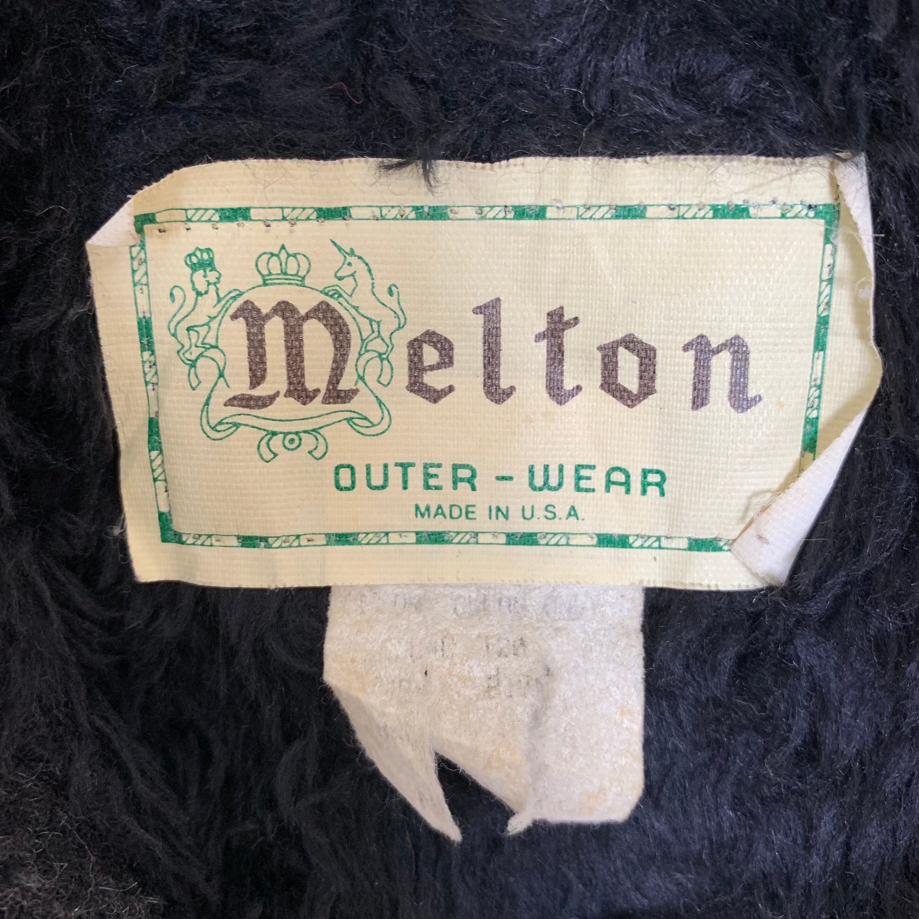 Vintage 70s Melton Buffalo Plaid Wool Jacket Men